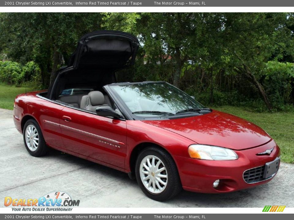 2001 Chrysler Sebring LXi Convertible Inferno Red Tinted Pearlcoat / Taupe Photo #17