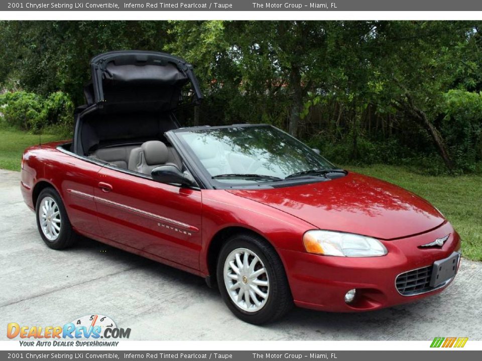 2001 Chrysler Sebring LXi Convertible Inferno Red Tinted Pearlcoat / Taupe Photo #18