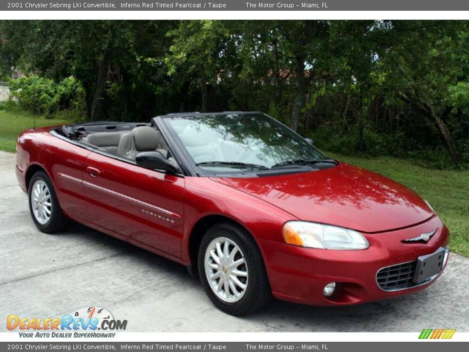 2001 Chrysler Sebring LXi Convertible Inferno Red Tinted Pearlcoat / Taupe Photo #19