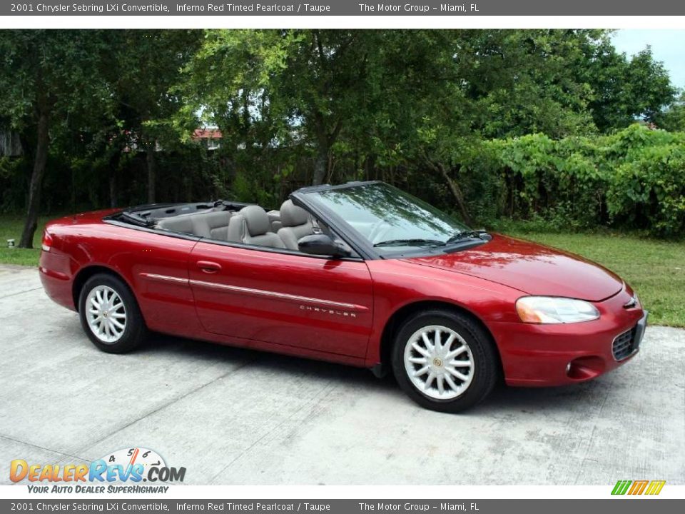 2001 Chrysler Sebring LXi Convertible Inferno Red Tinted Pearlcoat / Taupe Photo #20