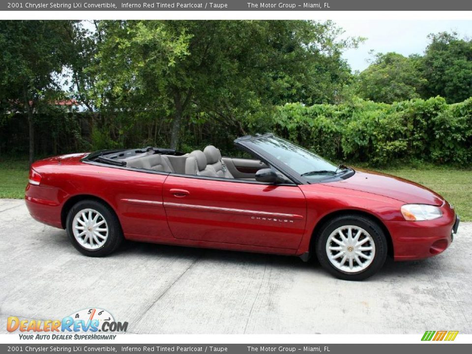 2001 Chrysler Sebring LXi Convertible Inferno Red Tinted Pearlcoat / Taupe Photo #21