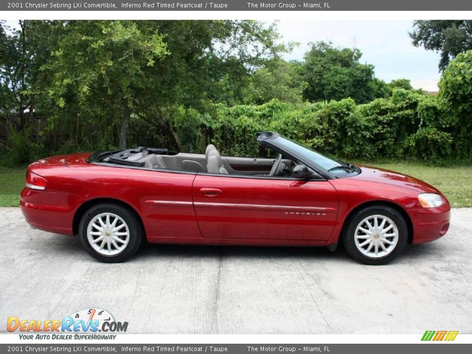 2001 Chrysler Sebring LXi Convertible Inferno Red Tinted Pearlcoat / Taupe Photo #22