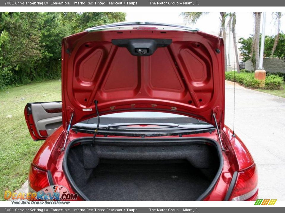 2001 Chrysler Sebring LXi Convertible Inferno Red Tinted Pearlcoat / Taupe Photo #24