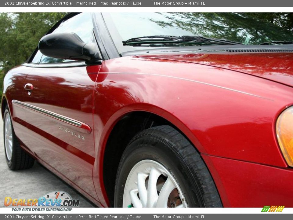 2001 Chrysler Sebring LXi Convertible Inferno Red Tinted Pearlcoat / Taupe Photo #25