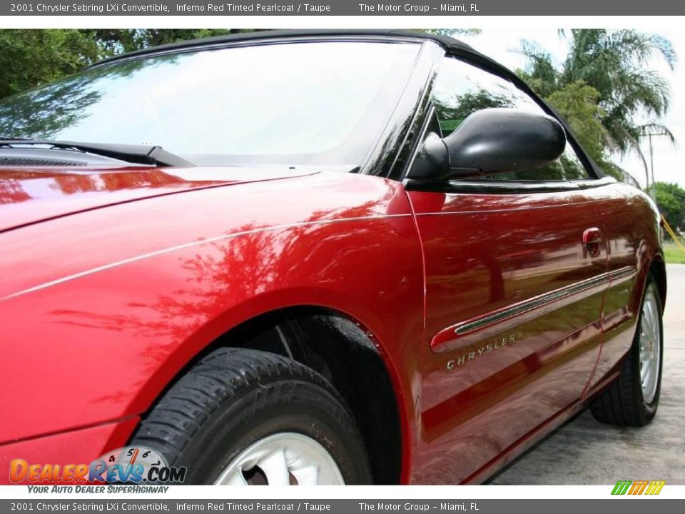 2001 Chrysler Sebring LXi Convertible Inferno Red Tinted Pearlcoat / Taupe Photo #26