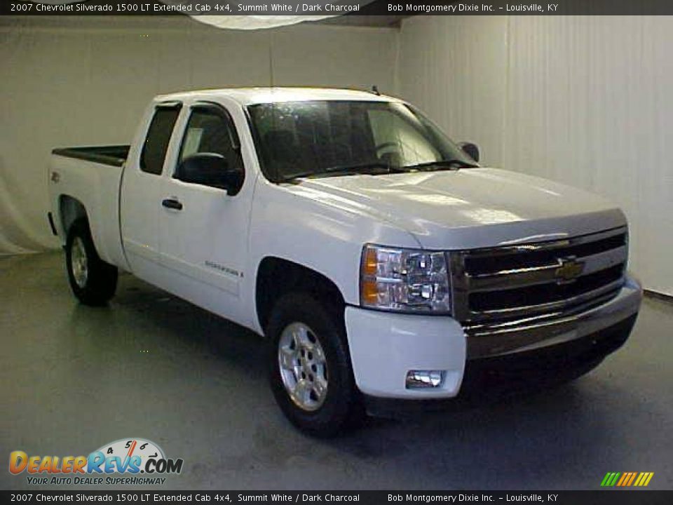 2007 Chevrolet Silverado 1500 LT Extended Cab 4x4 Summit White / Dark Charcoal Photo #1