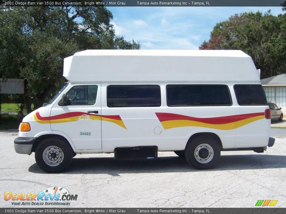 2001 Dodge Ram Van 3500 Bus Conversion Bright White / Mist Gray Photo #7