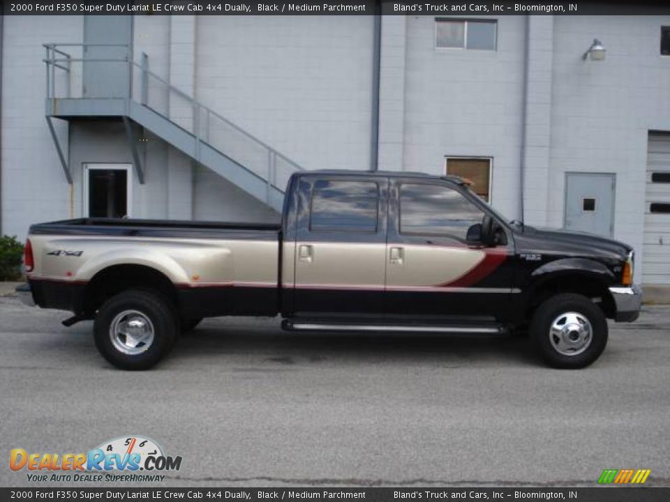 2000 Ford F350 Super Duty Lariat LE Crew Cab 4x4 Dually Black / Medium Parchment Photo #2