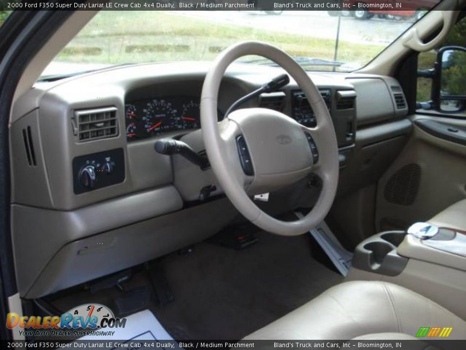 2000 Ford F350 Super Duty Lariat LE Crew Cab 4x4 Dually Black / Medium Parchment Photo #5