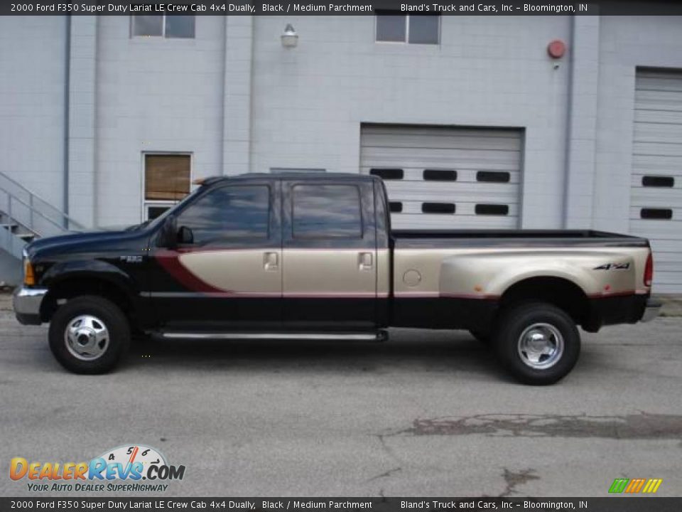 2000 Ford F350 Super Duty Lariat LE Crew Cab 4x4 Dually Black / Medium Parchment Photo #7