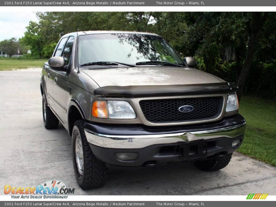 2001 Ford F150 Lariat SuperCrew 4x4 Arizona Beige Metallic / Medium Parchment Photo #16