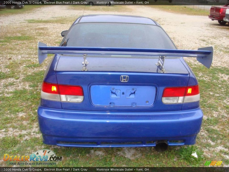 2000 Honda Civic Si Coupe Electron Blue Pearl / Dark Gray Photo #4