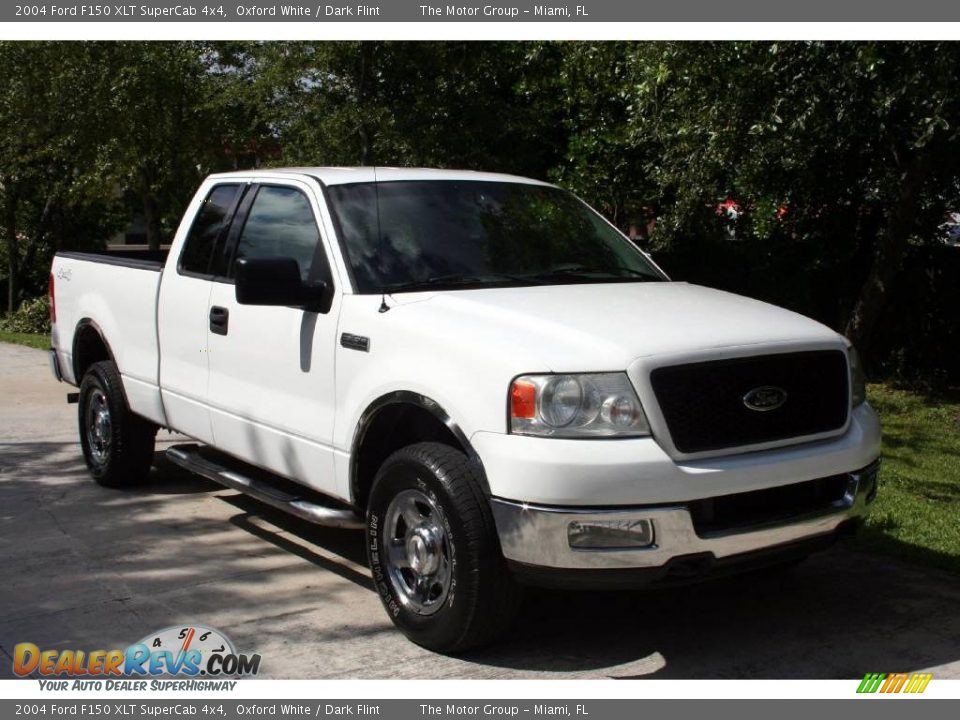 2004 Ford F150 XLT SuperCab 4x4 Oxford White / Dark Flint Photo #14