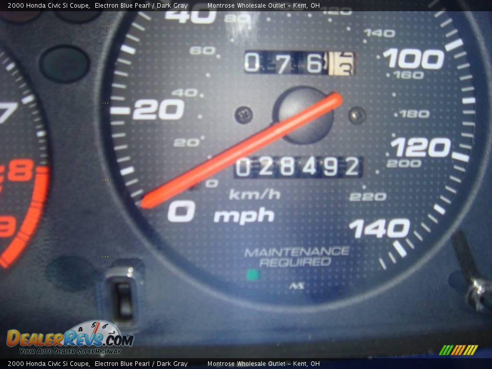 2000 Honda Civic Si Coupe Electron Blue Pearl / Dark Gray Photo #25