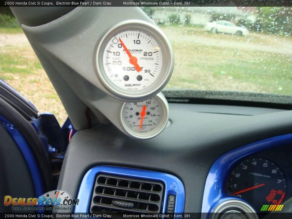 2000 Honda Civic Si Coupe Electron Blue Pearl / Dark Gray Photo #26