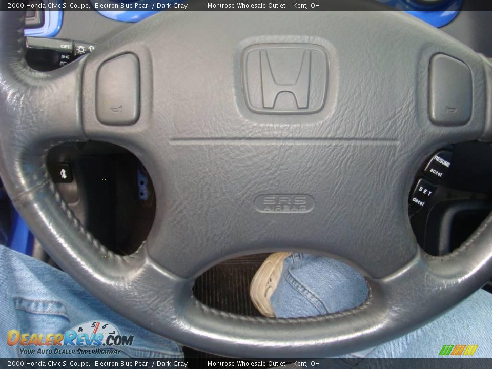 2000 Honda Civic Si Coupe Electron Blue Pearl / Dark Gray Photo #28