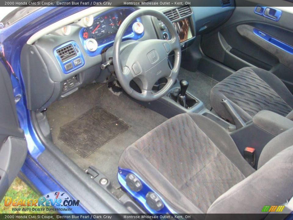 2000 Honda Civic Si Coupe Electron Blue Pearl / Dark Gray Photo #33
