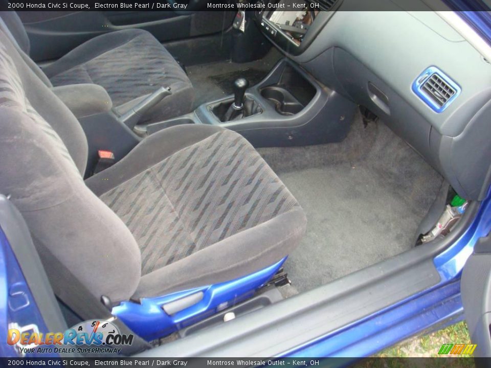 2000 Honda Civic Si Coupe Electron Blue Pearl / Dark Gray Photo #35