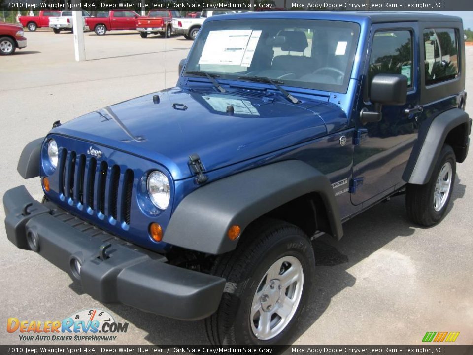 2010 Jeep Wrangler Sport 4x4 Deep Water Blue Pearl / Dark Slate Gray/Medium Slate Gray Photo #1