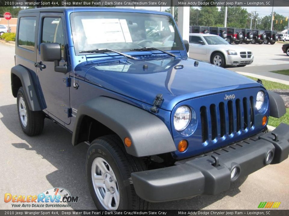 2010 Jeep Wrangler Sport 4x4 Deep Water Blue Pearl / Dark Slate Gray/Medium Slate Gray Photo #3