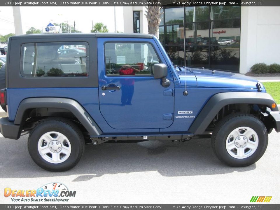 2010 Jeep Wrangler Sport 4x4 Deep Water Blue Pearl / Dark Slate Gray/Medium Slate Gray Photo #4
