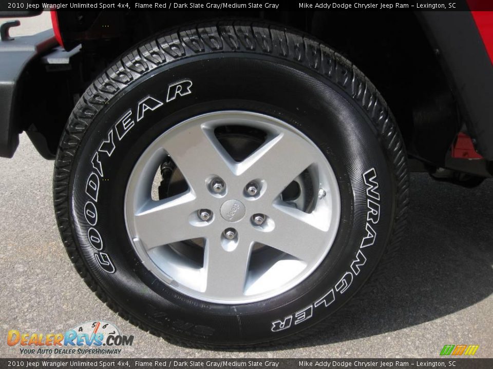 2010 Jeep Wrangler Unlimited Sport 4x4 Flame Red / Dark Slate Gray/Medium Slate Gray Photo #7