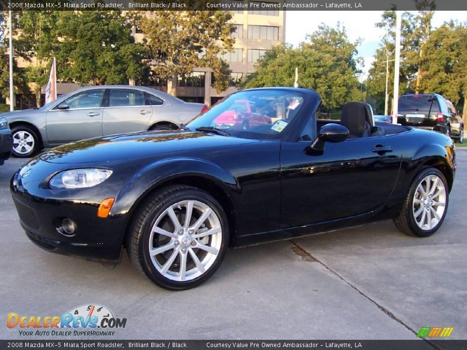 2008 Mazda MX-5 Miata Sport Roadster Brilliant Black / Black Photo #1