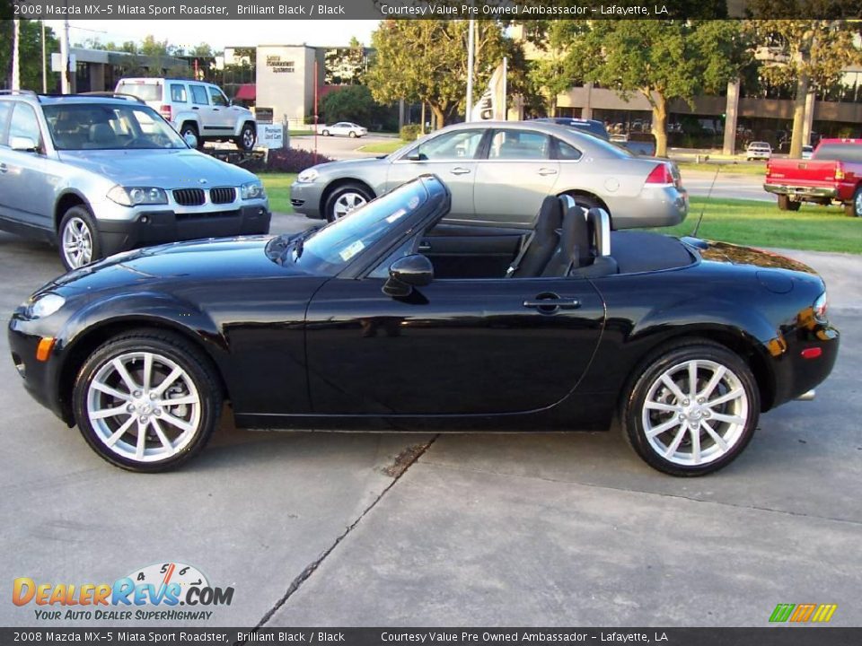 2008 Mazda MX-5 Miata Sport Roadster Brilliant Black / Black Photo #2