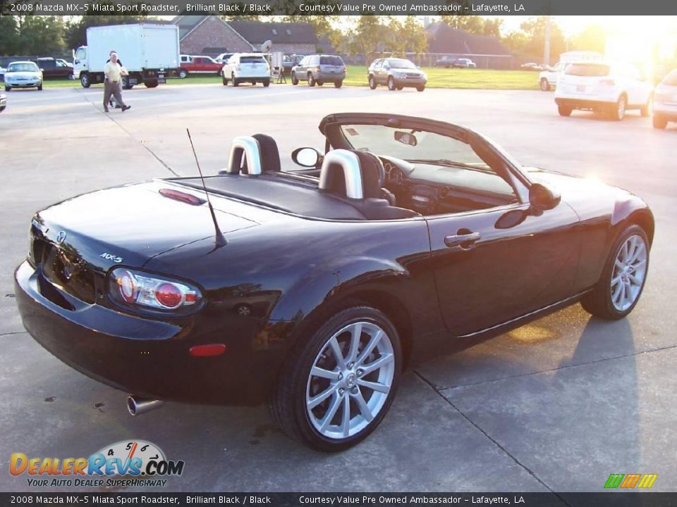 2008 Mazda MX-5 Miata Sport Roadster Brilliant Black / Black Photo #5