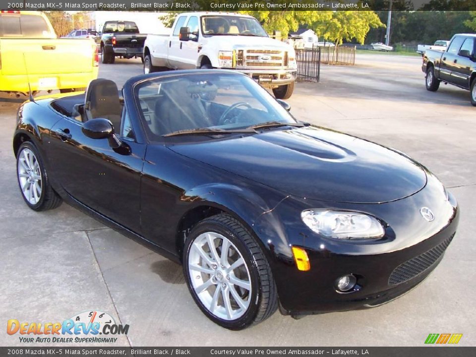 2008 Mazda MX-5 Miata Sport Roadster Brilliant Black / Black Photo #6