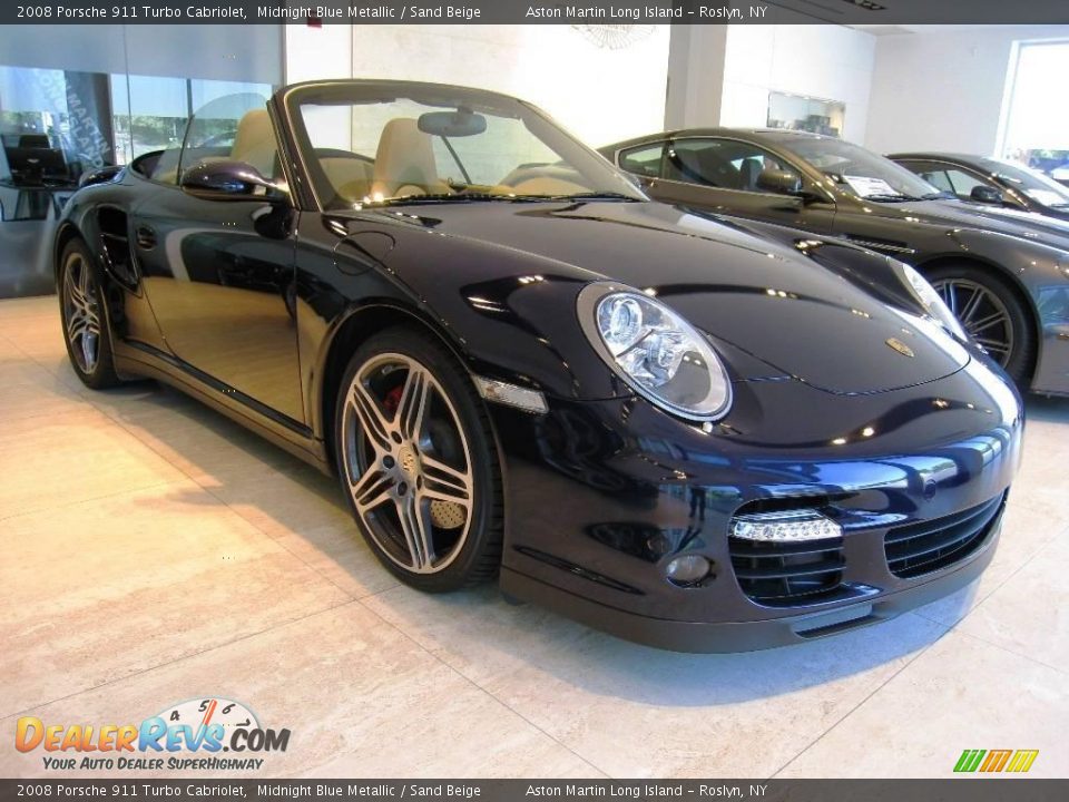 2008 Porsche 911 Turbo Cabriolet Midnight Blue Metallic / Sand Beige Photo #1