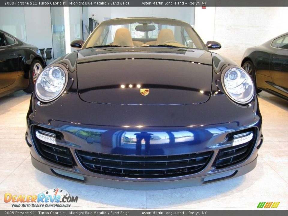 2008 Porsche 911 Turbo Cabriolet Midnight Blue Metallic / Sand Beige Photo #2
