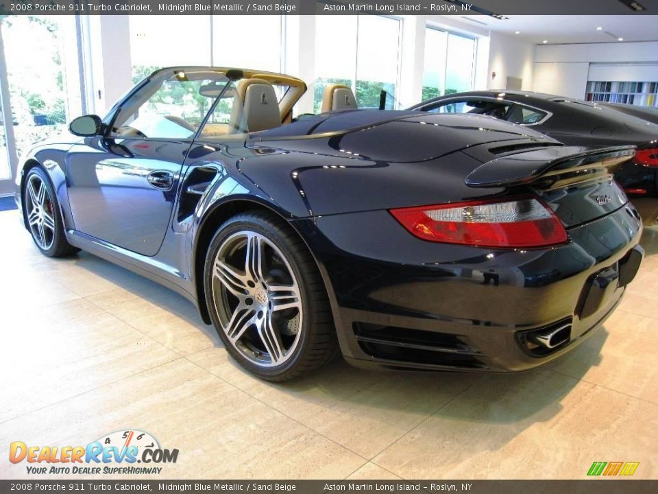 2008 Porsche 911 Turbo Cabriolet Midnight Blue Metallic / Sand Beige Photo #4
