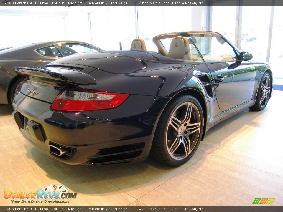 2008 Porsche 911 Turbo Cabriolet Midnight Blue Metallic / Sand Beige Photo #5