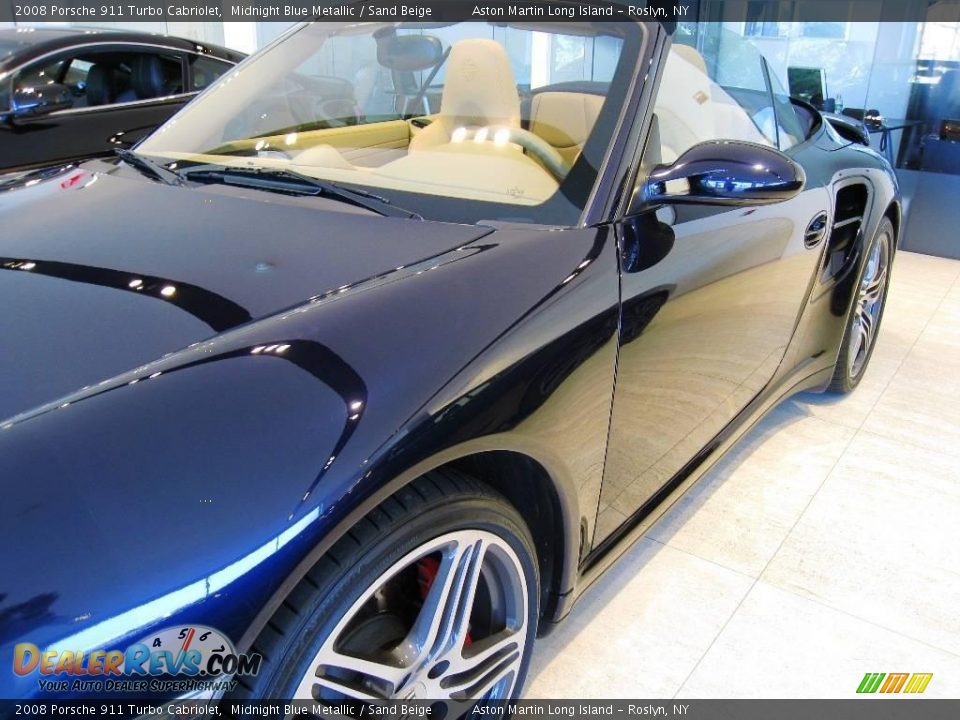 2008 Porsche 911 Turbo Cabriolet Midnight Blue Metallic / Sand Beige Photo #8