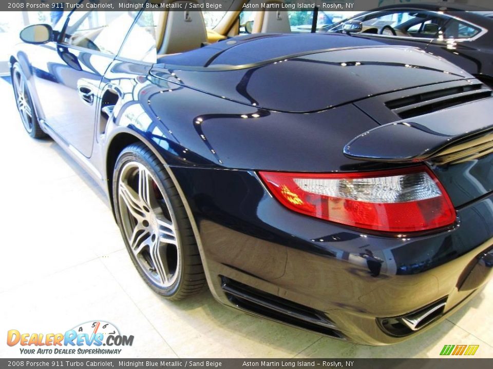 2008 Porsche 911 Turbo Cabriolet Midnight Blue Metallic / Sand Beige Photo #9