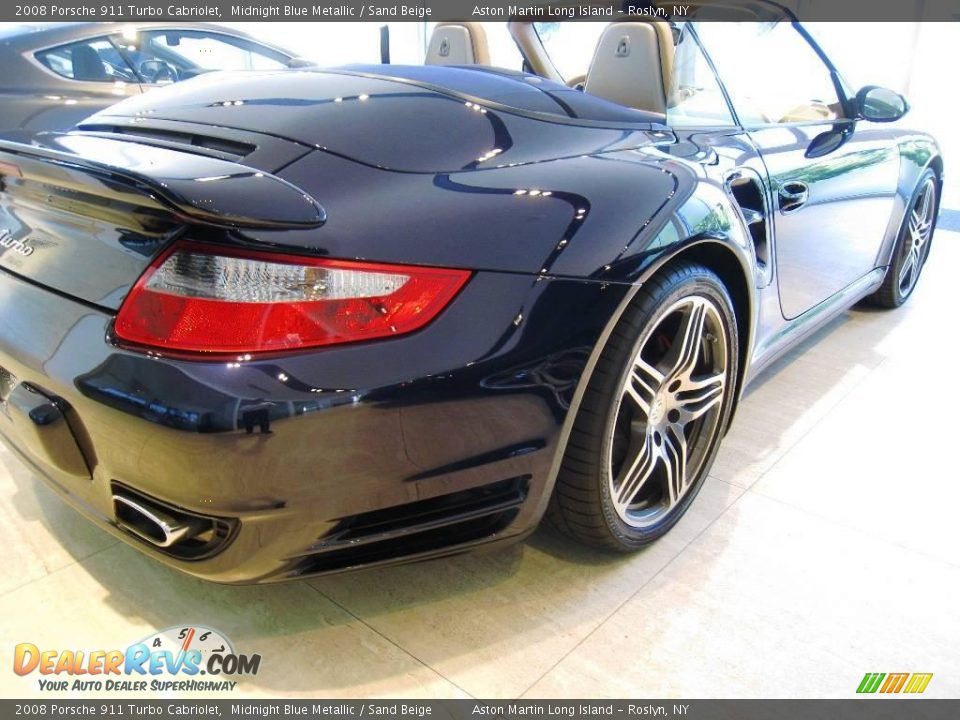 2008 Porsche 911 Turbo Cabriolet Midnight Blue Metallic / Sand Beige Photo #10