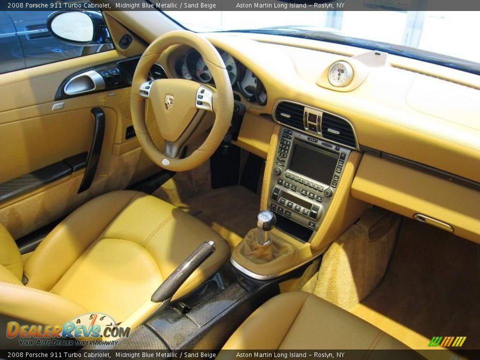 2008 Porsche 911 Turbo Cabriolet Midnight Blue Metallic / Sand Beige Photo #11