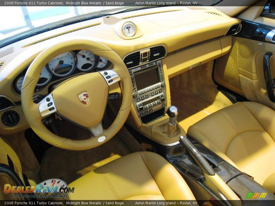 2008 Porsche 911 Turbo Cabriolet Midnight Blue Metallic / Sand Beige Photo #13
