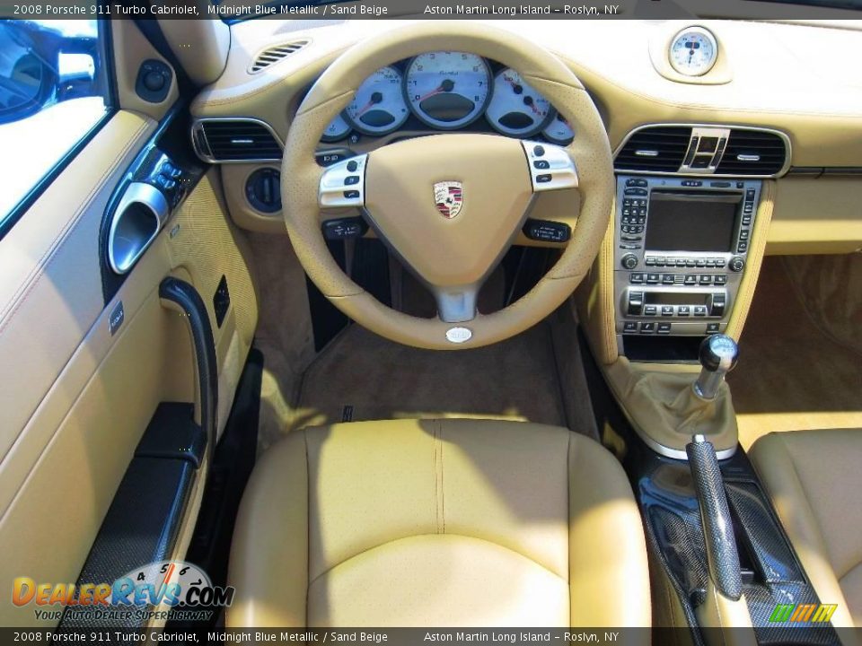 2008 Porsche 911 Turbo Cabriolet Midnight Blue Metallic / Sand Beige Photo #14