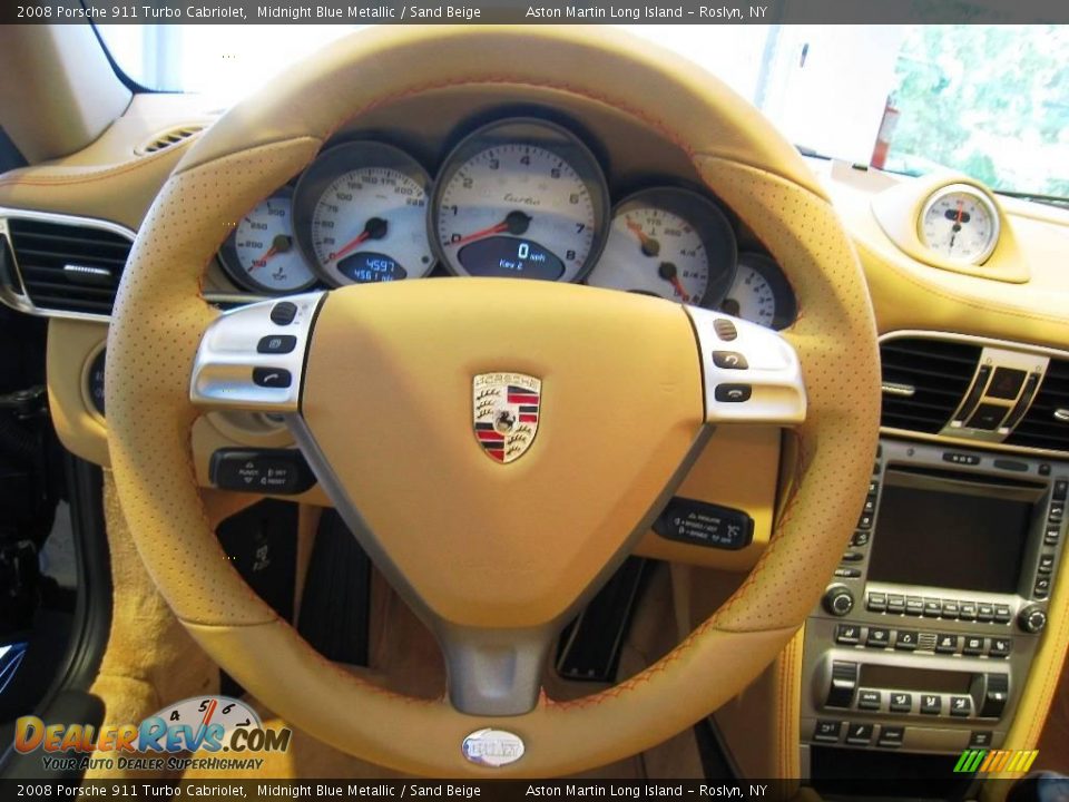 2008 Porsche 911 Turbo Cabriolet Midnight Blue Metallic / Sand Beige Photo #21