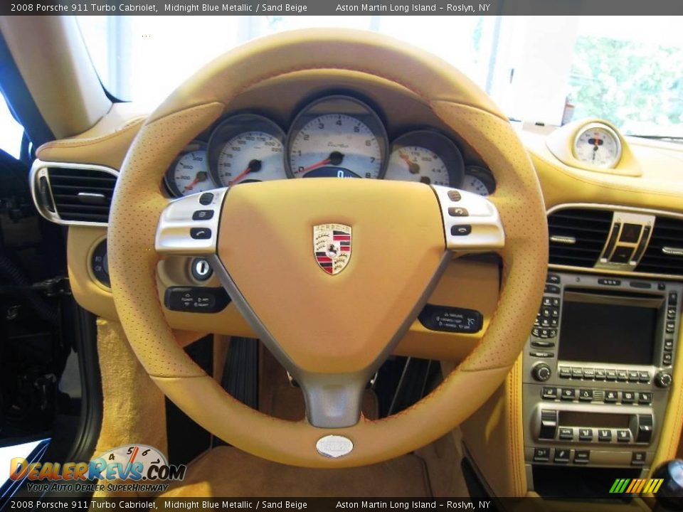 2008 Porsche 911 Turbo Cabriolet Midnight Blue Metallic / Sand Beige Photo #23