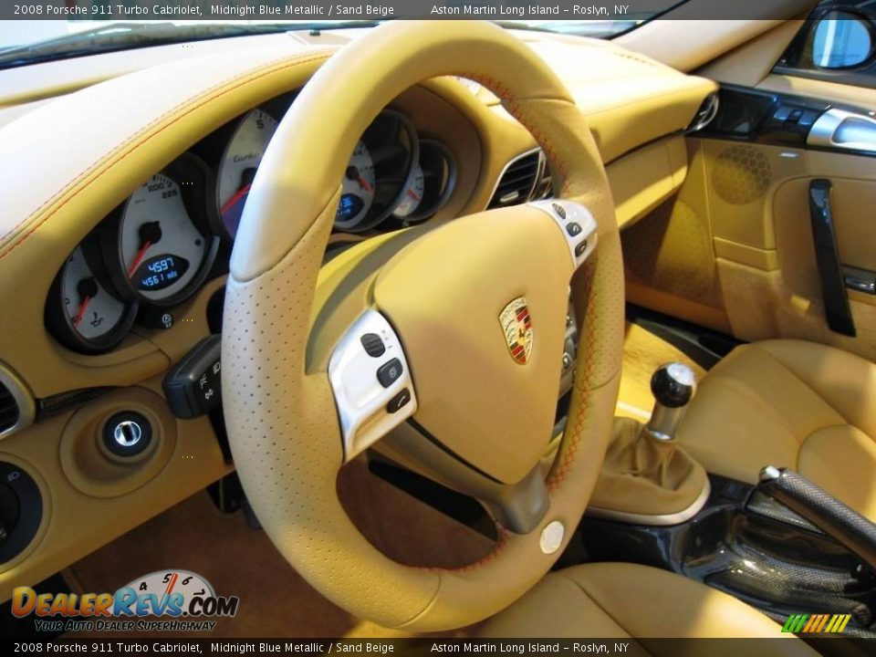 2008 Porsche 911 Turbo Cabriolet Midnight Blue Metallic / Sand Beige Photo #24