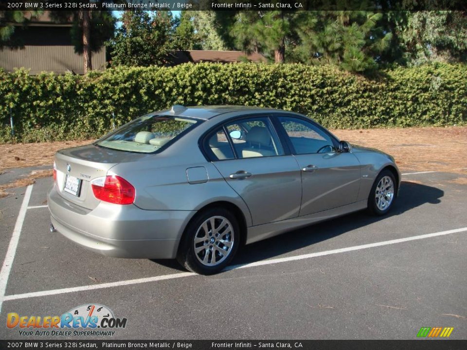 2007 BMW 3 Series 328i Sedan Platinum Bronze Metallic / Beige Photo #6