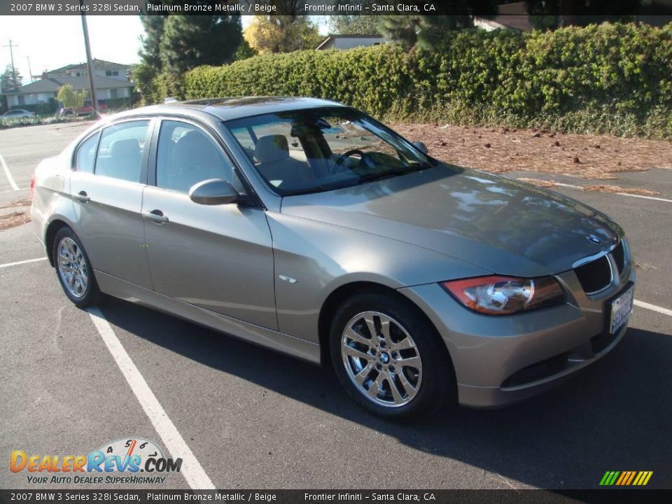 2007 BMW 3 Series 328i Sedan Platinum Bronze Metallic / Beige Photo #7