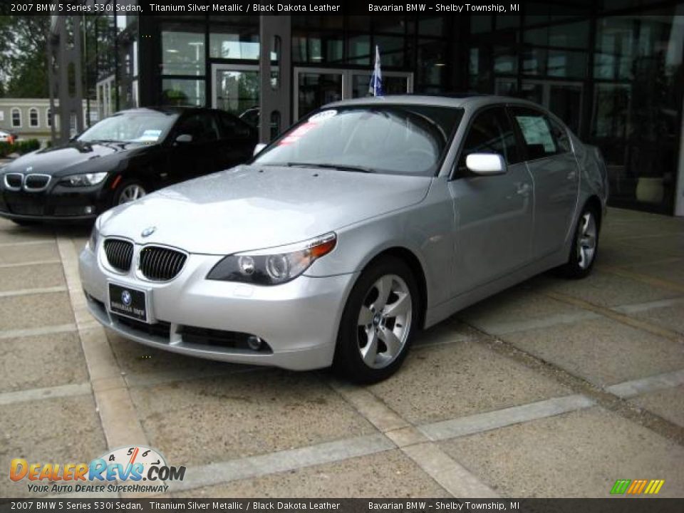 2007 BMW 5 Series 530i Sedan Titanium Silver Metallic / Black Dakota Leather Photo #4