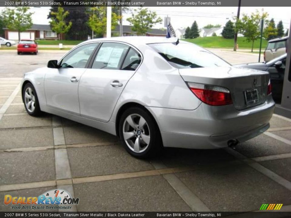 2007 BMW 5 Series 530i Sedan Titanium Silver Metallic / Black Dakota Leather Photo #6