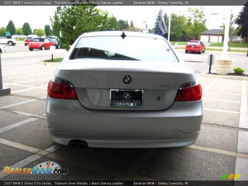 2007 BMW 5 Series 530i Sedan Titanium Silver Metallic / Black Dakota Leather Photo #7