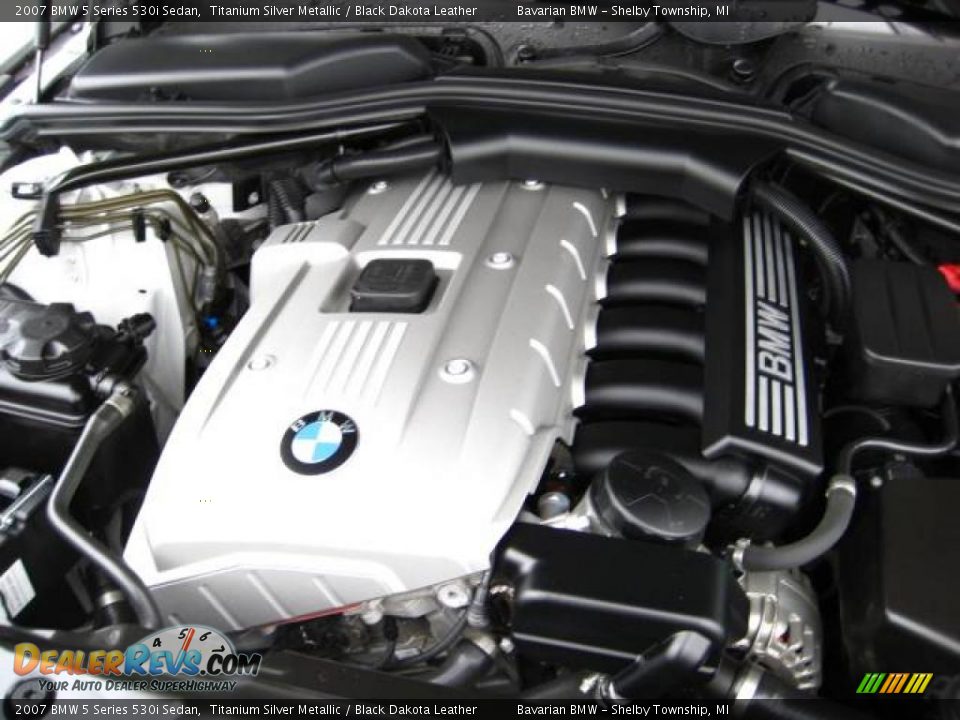 2007 BMW 5 Series 530i Sedan Titanium Silver Metallic / Black Dakota Leather Photo #12
