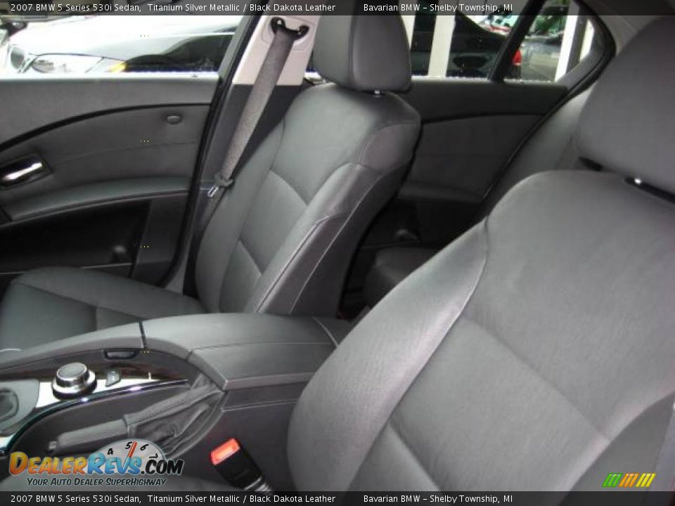 2007 BMW 5 Series 530i Sedan Titanium Silver Metallic / Black Dakota Leather Photo #14